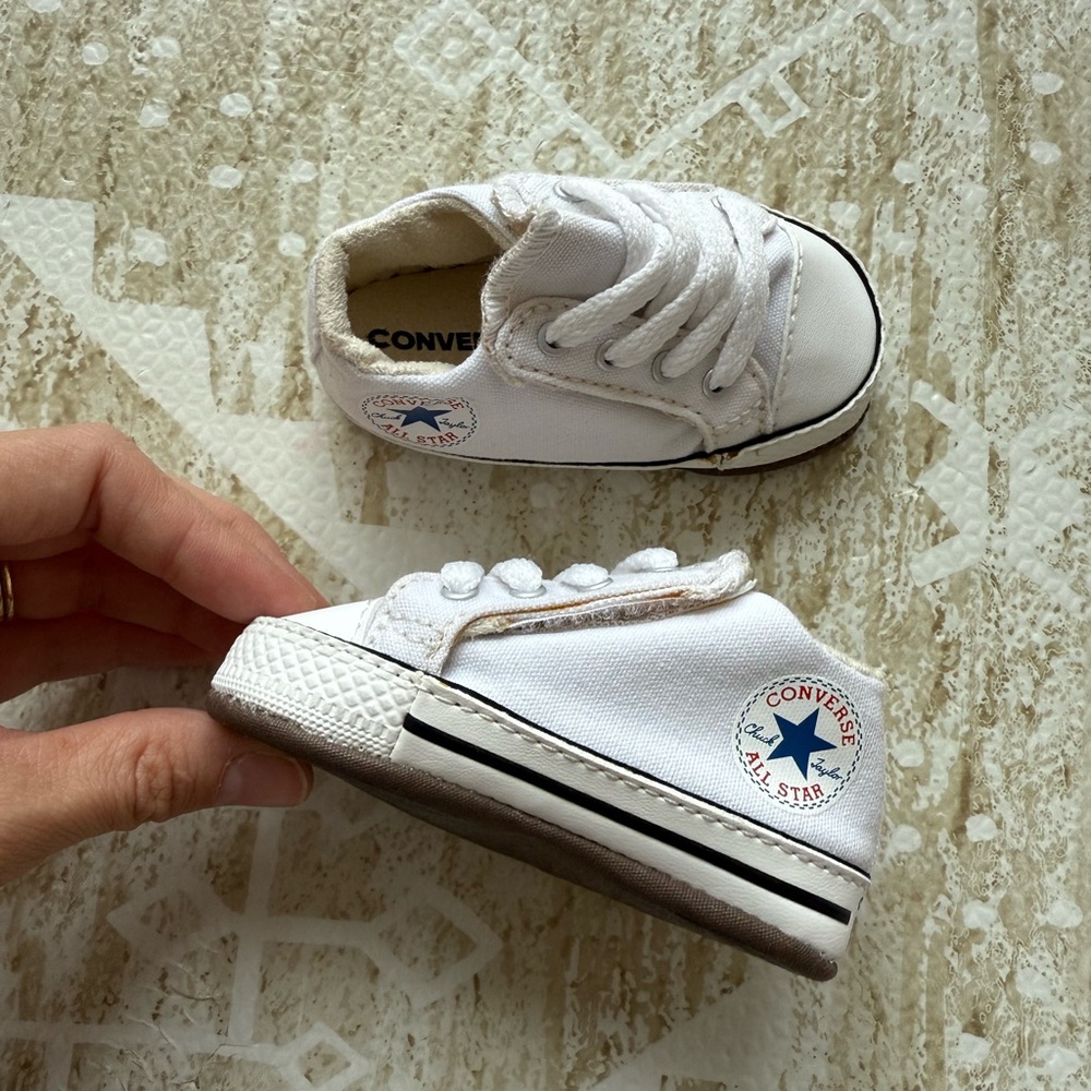 Converse Baby All Star White Sneakers, US 1